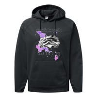 Cosmic Space Food Sandwich In Retro Vintage Galaxy Nebula Performance Fleece Hoodie