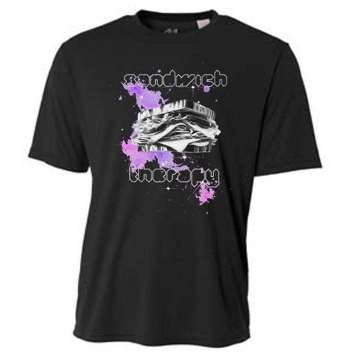 Cosmic Space Food Sandwich In Retro Vintage Galaxy Nebula Cooling Performance Crew T-Shirt