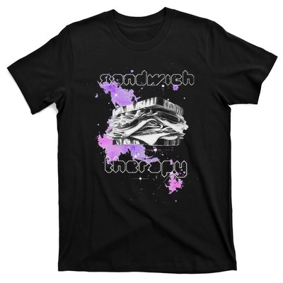 Cosmic Space Food Sandwich In Retro Vintage Galaxy Nebula T-Shirt