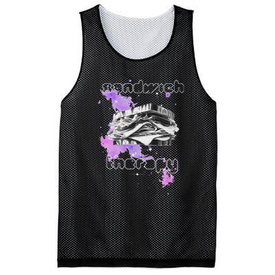 Cosmic Space Food Sandwich In Retro Vintage Galaxy Nebula Mesh Reversible Basketball Jersey Tank