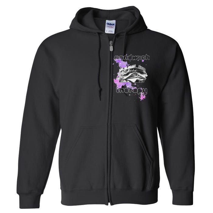 Cosmic Space Food Sandwich In Retro Vintage Galaxy Nebula Full Zip Hoodie