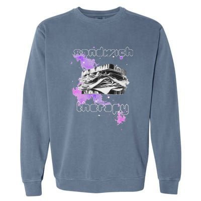 Cosmic Space Food Sandwich In Retro Vintage Galaxy Nebula Garment-Dyed Sweatshirt