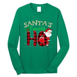 Christmas Santa's Favorite Ho Xmas Pajama Funny Naughty Long Sleeve Shirt