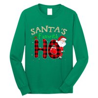 Christmas Santa's Favorite Ho Xmas Pajama Funny Naughty Long Sleeve Shirt