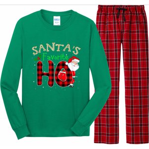 Christmas Santa's Favorite Ho Xmas Pajama Funny Naughty Long Sleeve Pajama Set