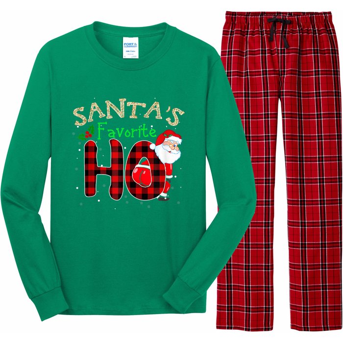 Christmas Santa's Favorite Ho Xmas Pajama Funny Naughty Long Sleeve Pajama Set