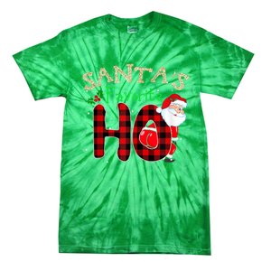 Christmas Santa's Favorite Ho Xmas Pajama Funny Naughty Tie-Dye T-Shirt