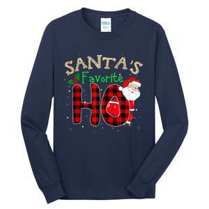 Christmas Santa's Favorite Ho Xmas Pajama Funny Naughty Tall Long Sleeve T-Shirt