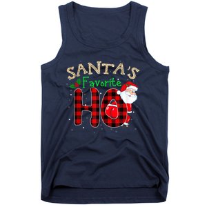 Christmas Santa's Favorite Ho Xmas Pajama Funny Naughty Tank Top