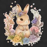 Cute Springtime Floral Baby Bunny Rabbit Cool Comfort Performance Bucket Hat