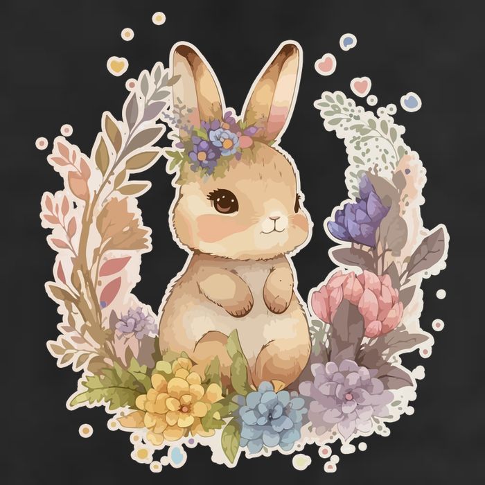 Cute Springtime Floral Baby Bunny Rabbit Cool Comfort Performance Bucket Hat