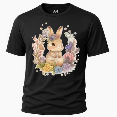 Cute Springtime Floral Baby Bunny Rabbit Performance Shirt