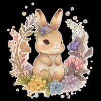 Cute Springtime Floral Baby Bunny Rabbit Backpack