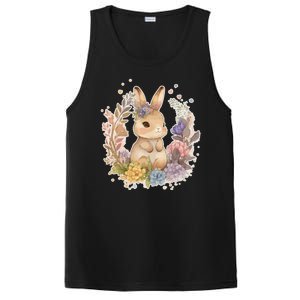 Cute Springtime Floral Baby Bunny Rabbit PosiCharge Competitor Tank