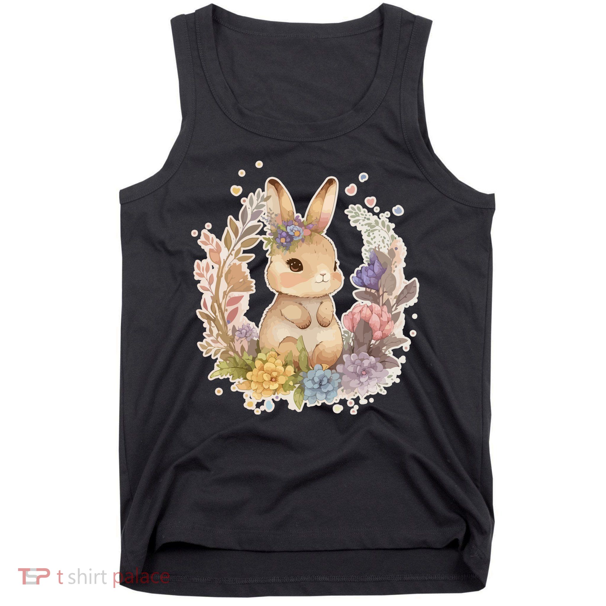 Cute Springtime Floral Baby Bunny Rabbit Tank Top