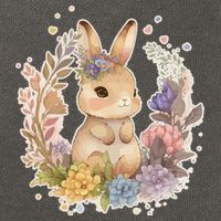 Cute Springtime Floral Baby Bunny Rabbit Cotton Canvas Backpack