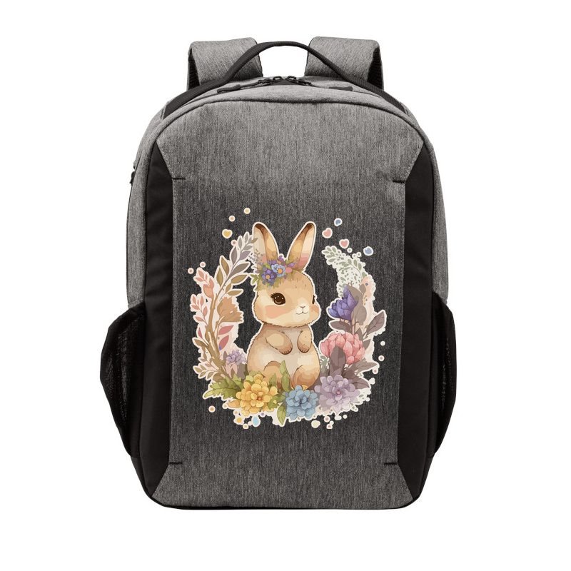 Cute Springtime Floral Baby Bunny Rabbit Vector Backpack