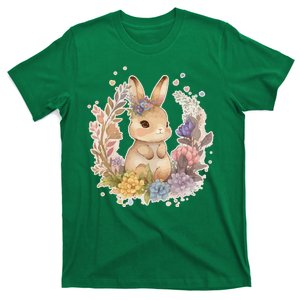 Cute Springtime Floral Baby Bunny Rabbit T-Shirt