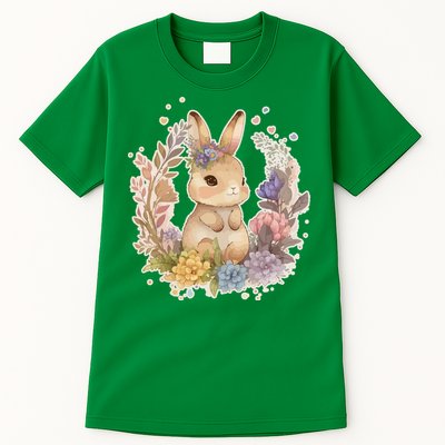 Cute Springtime Floral Baby Bunny Rabbit Tall T-Shirt