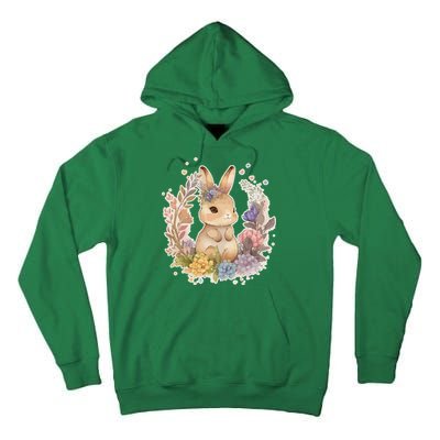 Cute Springtime Floral Baby Bunny Rabbit Tall Hoodie