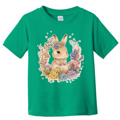 Cute Springtime Floral Baby Bunny Rabbit Toddler T-Shirt