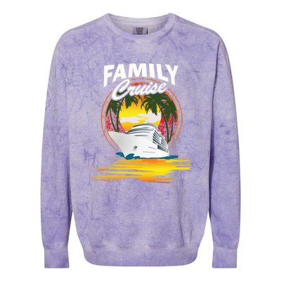 Cruise Ship Family Vacation Cruising Caribbean Funny Gift Colorblast Crewneck Sweatshirt