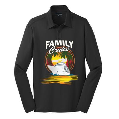 Cruise Ship Family Vacation Cruising Caribbean Funny Gift Silk Touch Performance Long Sleeve Polo