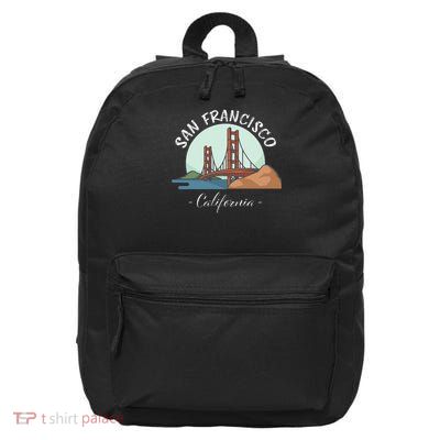 California San Francisco Gift Golden Gate Bridge Souvenir 16 in Basic Backpack