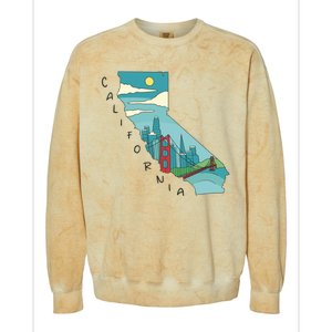 California San Francisco View Colorblast Crewneck Sweatshirt