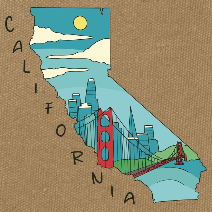 California San Francisco View Cotton Canvas Backpack
