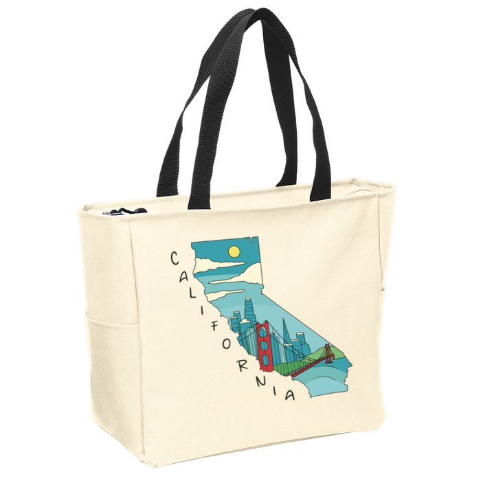 California San Francisco View Zip Tote Bag