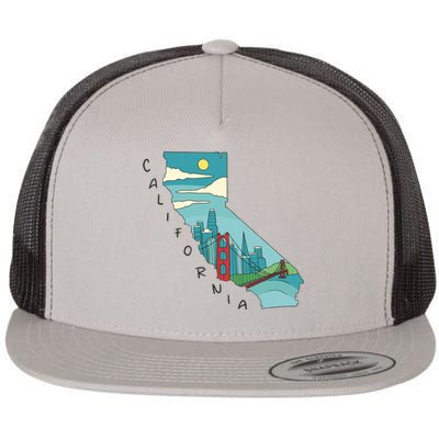 California San Francisco View Flat Bill Trucker Hat