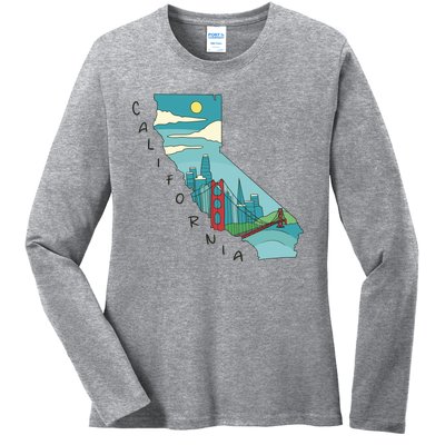 California San Francisco View Ladies Long Sleeve Shirt