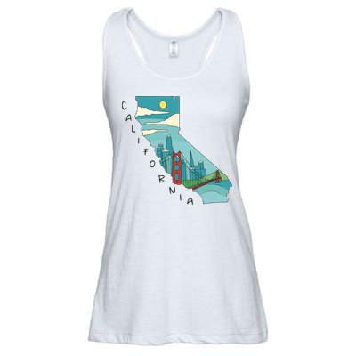 California San Francisco View Ladies Essential Flowy Tank