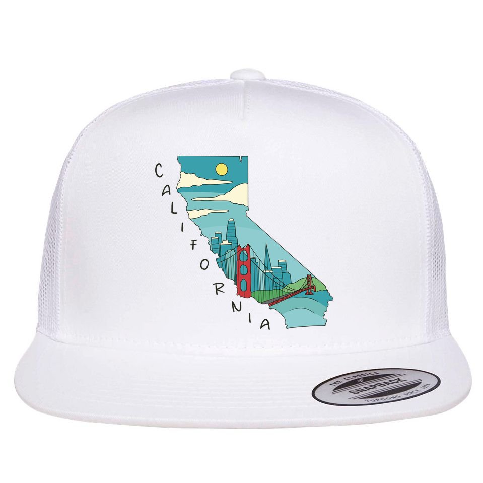 California San Francisco View Flat Bill Trucker Hat
