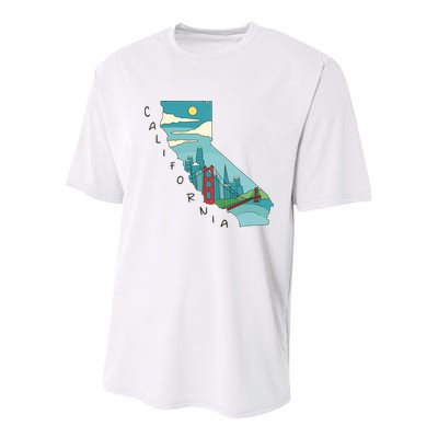 California San Francisco View Youth Performance Sprint T-Shirt