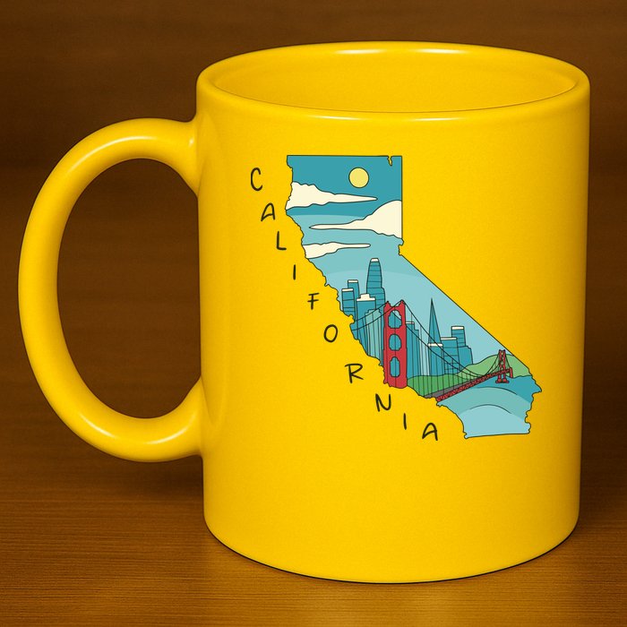 California San Francisco View 11oz C Handle Ceramic Mug