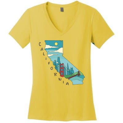 California San Francisco View Women's V-Neck T-Shirt