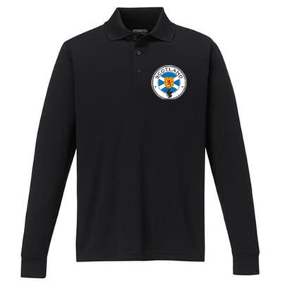 Cool Scotland Flag Performance Long Sleeve Polo