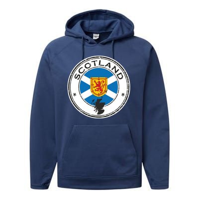 Cool Scotland Flag Performance Fleece Hoodie