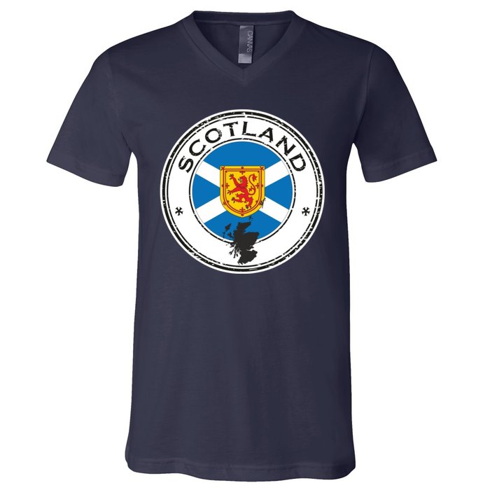 Cool Scotland Flag V-Neck T-Shirt