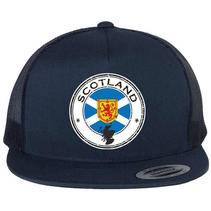 Cool Scotland Flag Flat Bill Trucker Hat