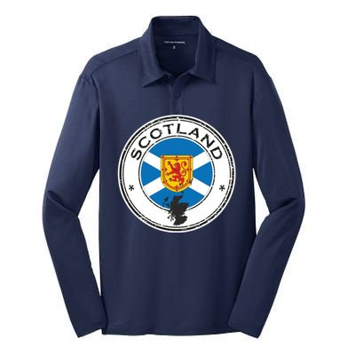 Cool Scotland Flag Silk Touch Performance Long Sleeve Polo