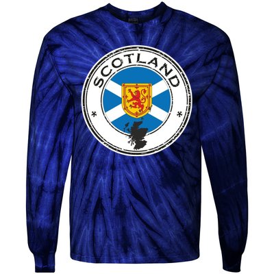 Cool Scotland Flag Tie-Dye Long Sleeve Shirt