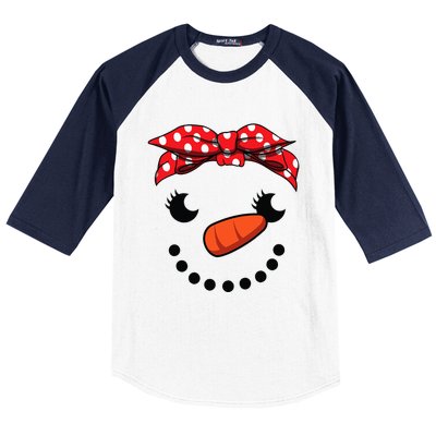 Cutest Snowman Face Christmas Costume Xmas Baseball Sleeve Shirt