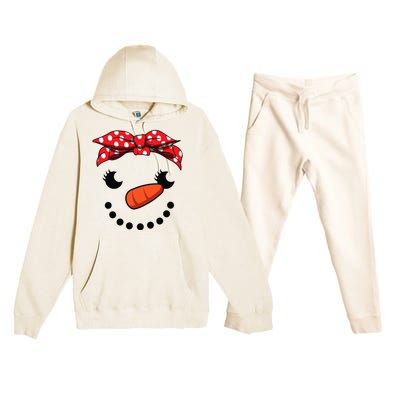 Cutest Snowman Face Christmas Costume Xmas Premium Hooded Sweatsuit Set