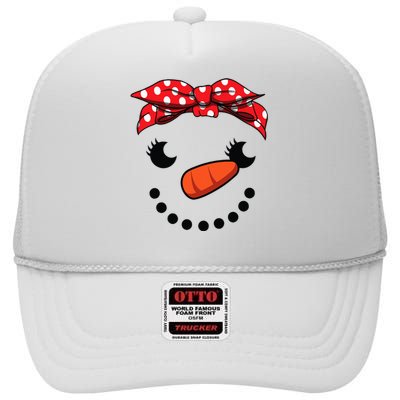 Cutest Snowman Face Christmas Costume Xmas High Crown Mesh Back Trucker Hat