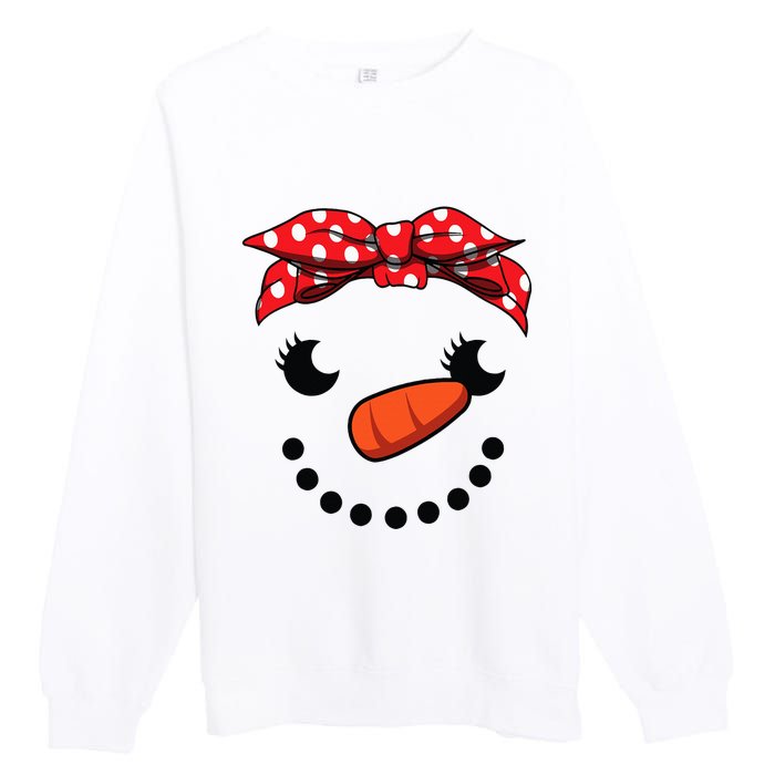 Cutest Snowman Face Christmas Costume Xmas Premium Crewneck Sweatshirt