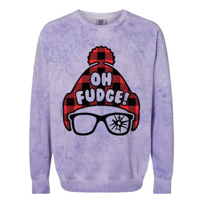 Christmas Sweatshirt Funny Christmas Oh Fudge Colorblast Crewneck Sweatshirt