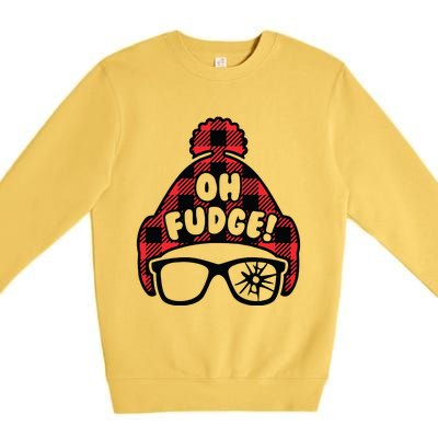 Christmas Sweatshirt Funny Christmas Oh Fudge Premium Crewneck Sweatshirt